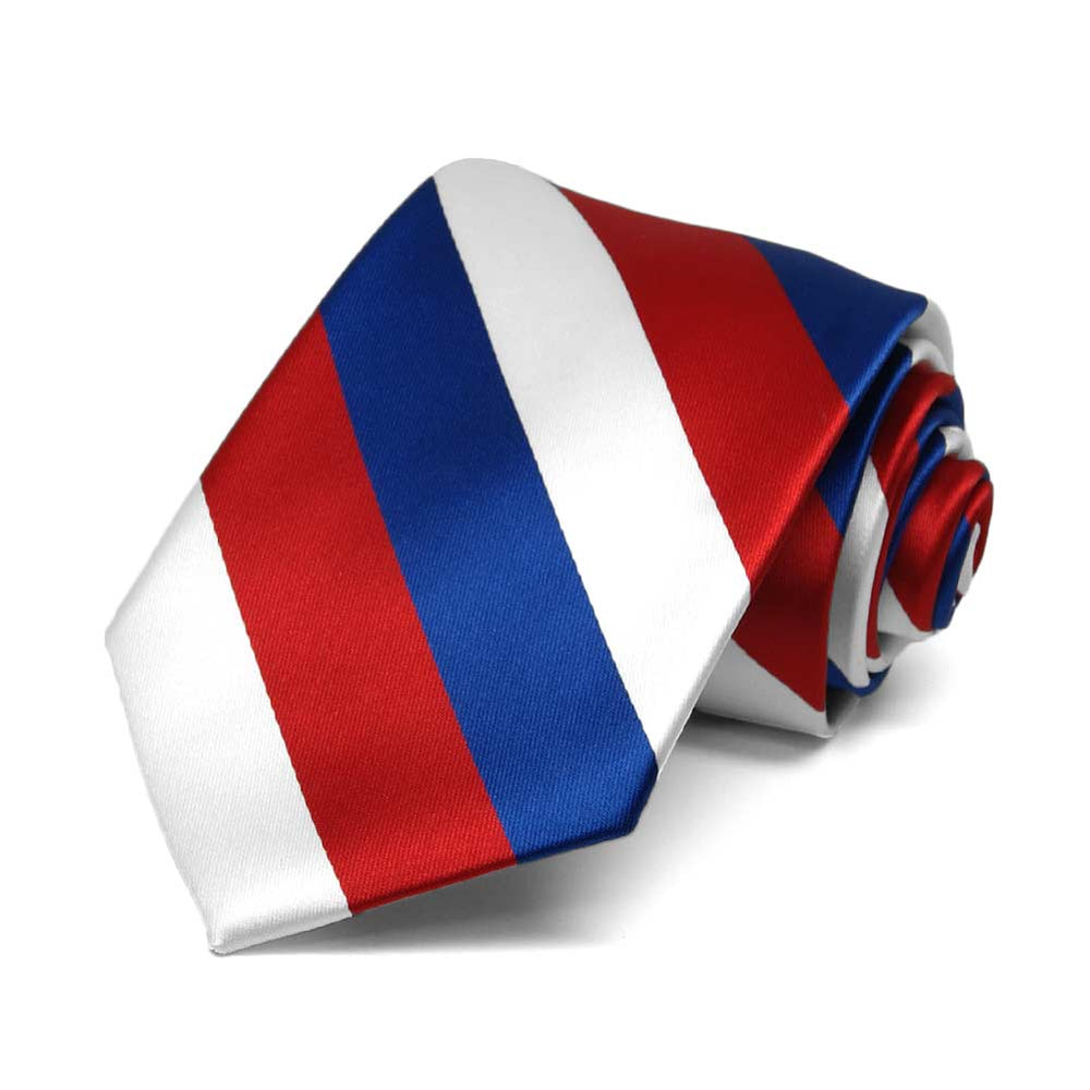 Boys' Red, White and Blue Striped Tie