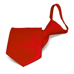Boys' Red Solid Color Zipper Tie