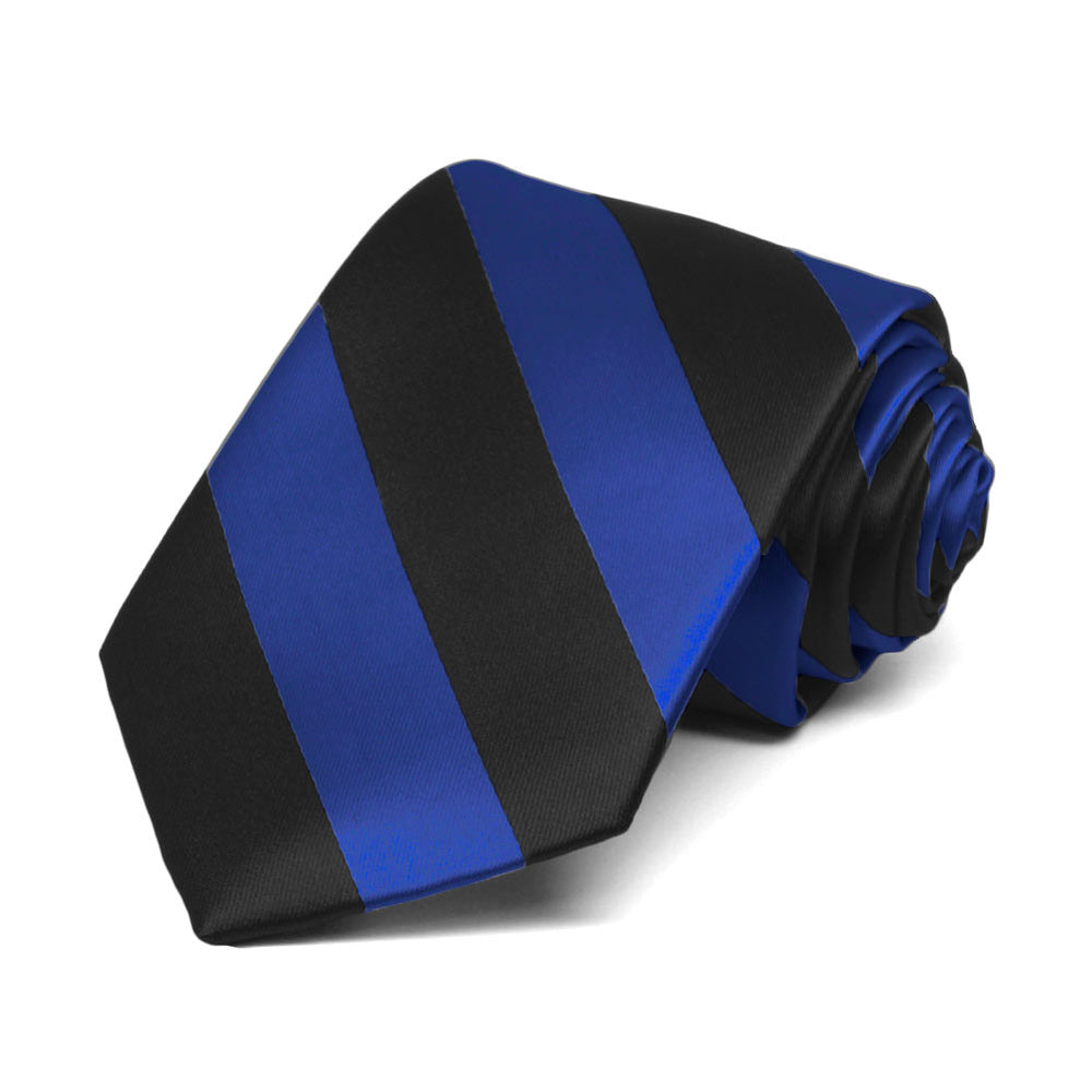 Boys' Royal Blue and Black Striped Tie