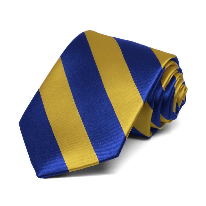 Boys' Royal Blue and Gold Striped Tie