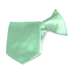 Boys' Seafoam Solid Color Clip-On Tie