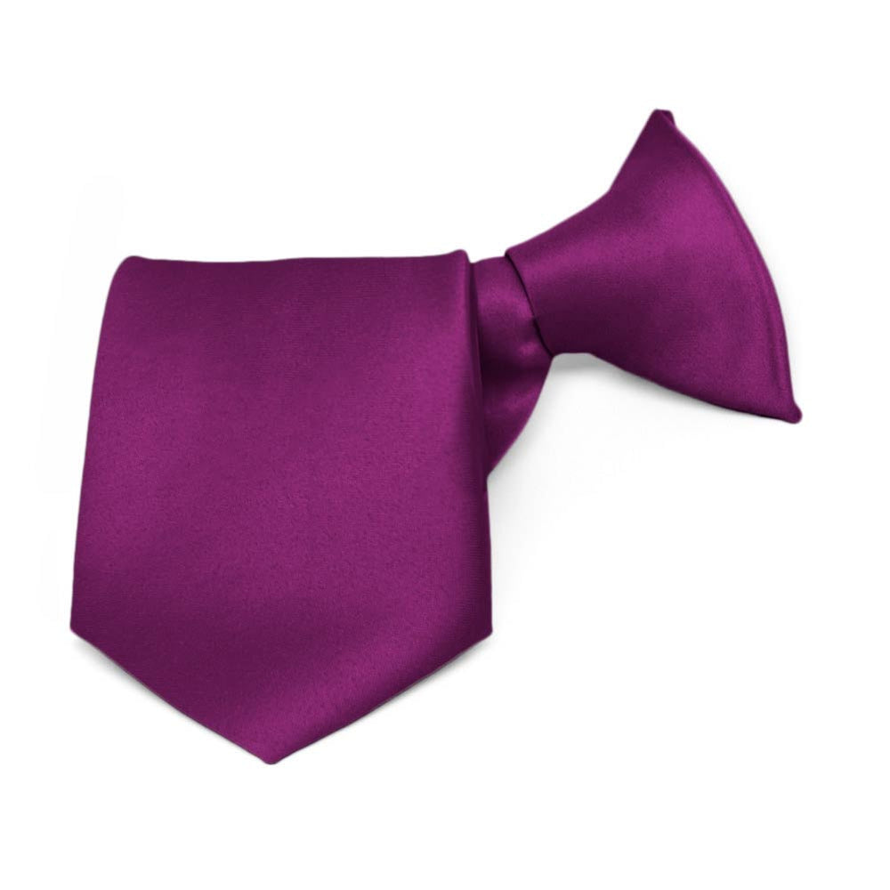 Boys' Shocking Violet Solid Color Clip-On Tie