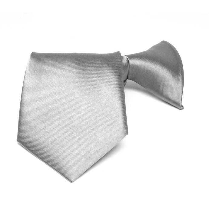 Boys' Silver Solid Color Clip-On Tie