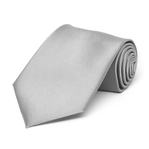Boys' Silver Solid Color Necktie