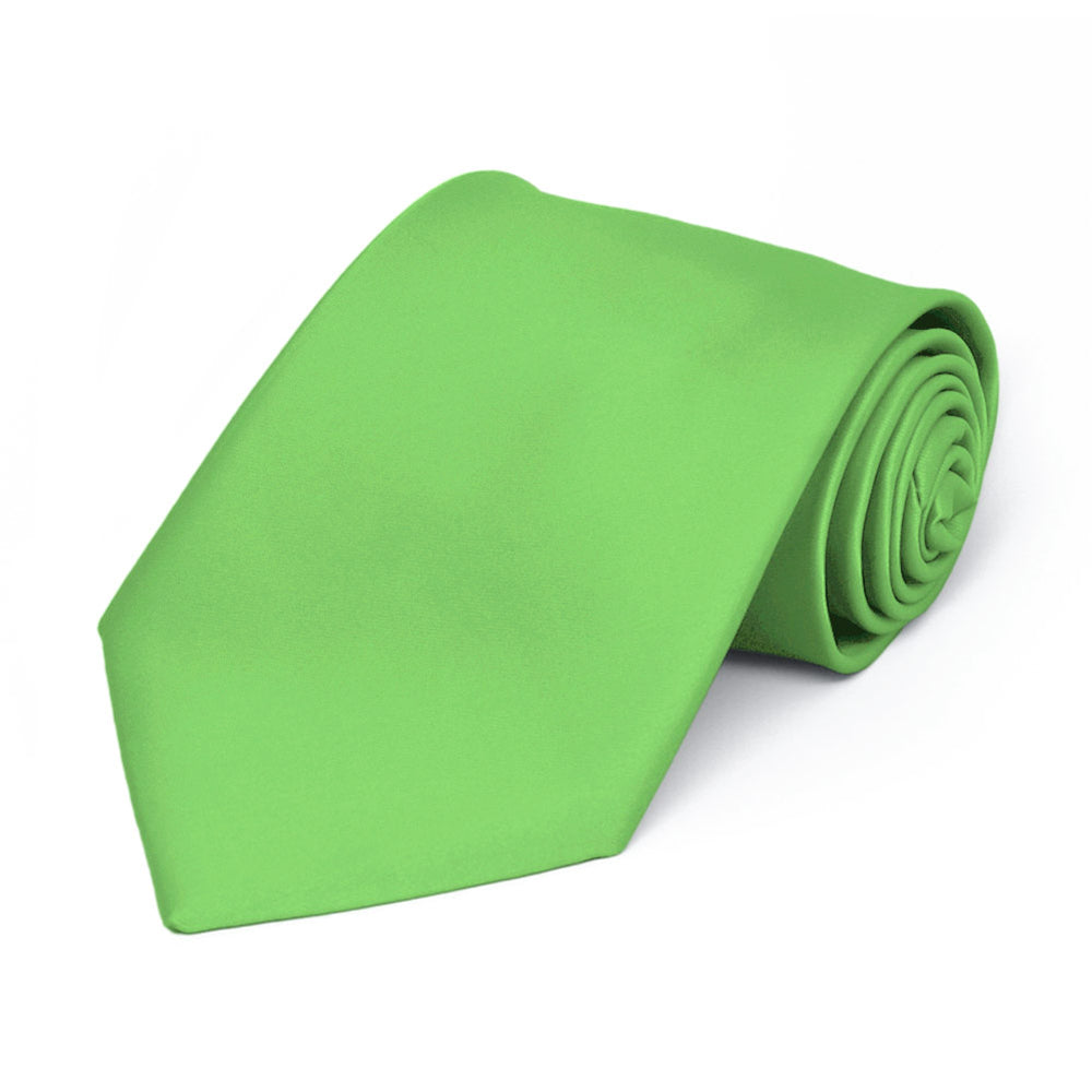 Boys' Spring Green Premium Solid Color Tie