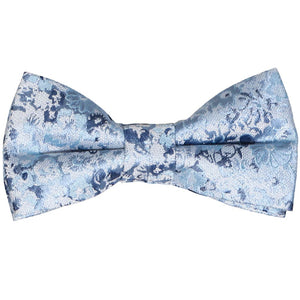 Steel blue floral boys' bow tie