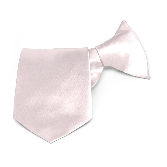 Boys' Tea Rose Pink Solid Color Clip-On Tie