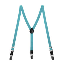 Load image into Gallery viewer, Boys&#39; Turquoise Skinny Suspenders