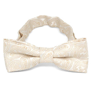 Off-white paisley boys' bow tie, front view