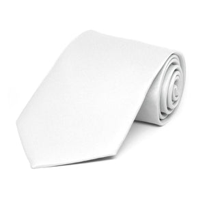 Boys' White Solid Color Necktie