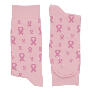 Men's pink breast cancer awareness dress socks with pink ribbon design