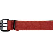 Load image into Gallery viewer, The buckle of a brick red double grommet belt