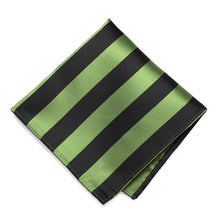 Load image into Gallery viewer, Bridal Clover and Black Striped Pocket Square