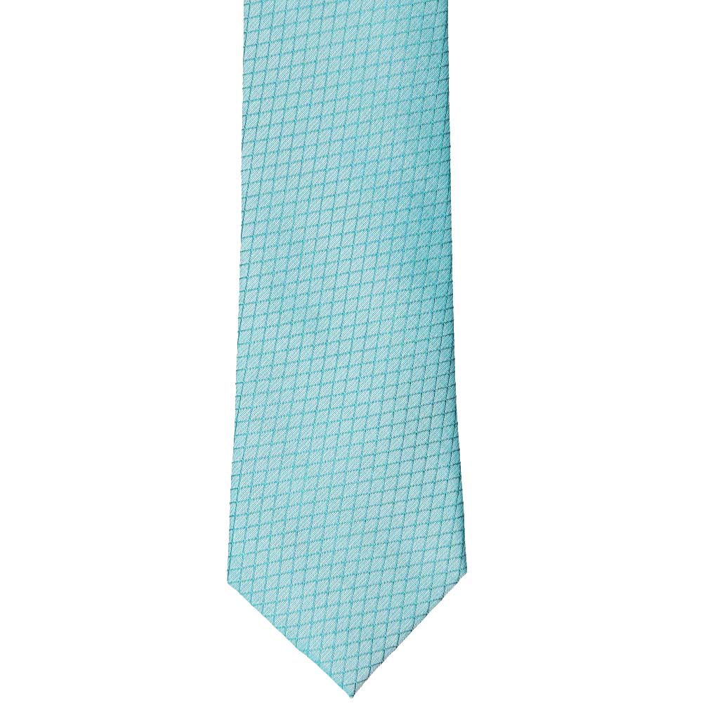 Bright Blue Lattice Pattern Narrow Necktie | Shop at TieMart – TieMart ...