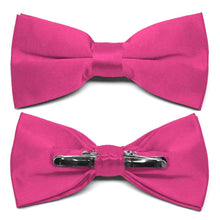 Load image into Gallery viewer, Bright Fuchsia Clip-On Bow Tie