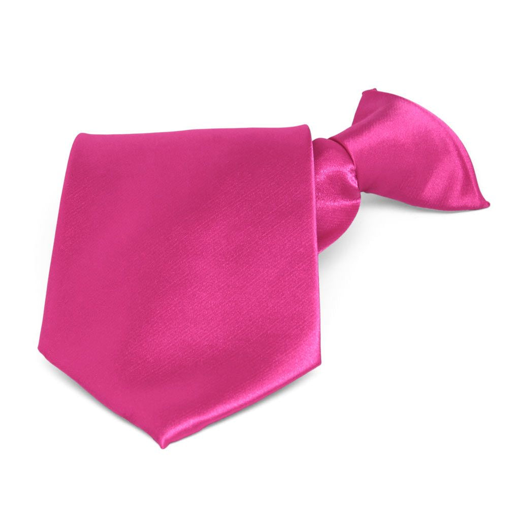 Bright Fuchsia Solid Color Clip-On Tie