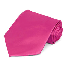 Load image into Gallery viewer, Bright Fuchsia Extra Long Solid Color Necktie