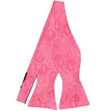 Load image into Gallery viewer, An untied pink self-tie bow tie in a tone-on-tone paisley pattern