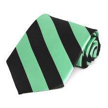 Load image into Gallery viewer, Bright Mint and Black Striped Tie