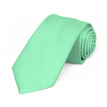 Load image into Gallery viewer, Bright Mint Premium Slim Necktie, 2.5&quot; Width