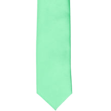 Load image into Gallery viewer, Front bottom view of a bright mint slim tie