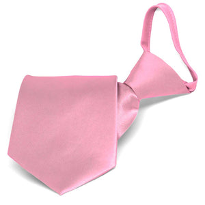 Bright Pink Solid Color Zipper Tie