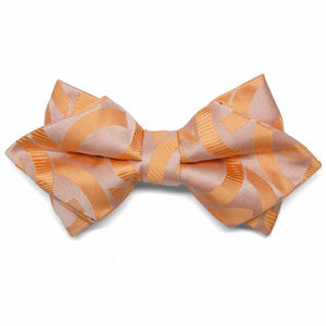 Orange link pattern diamond tip bow tie, front view