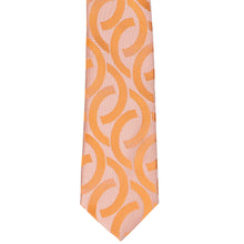 Load image into Gallery viewer, The front bottom view of a light orange link pattern slim tie