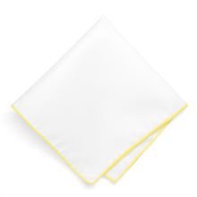 Load image into Gallery viewer, Bright Yellow Tipped White Pocket Square
