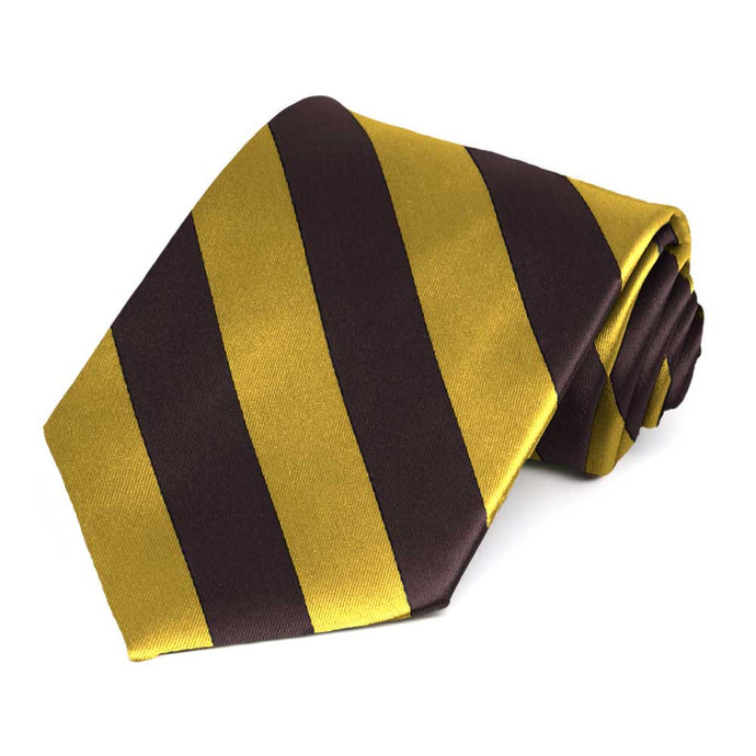 Brown and Gold Striped Tie
