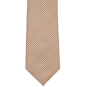 Light brown grain pattern extra long tie, flat front view