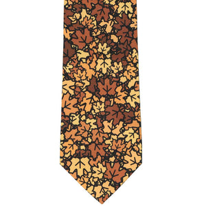 Brown fall leaf pattern on a men's necktie