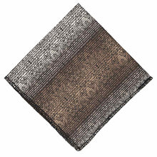Load image into Gallery viewer, A brown floral striped pocket square, folded into a diamond