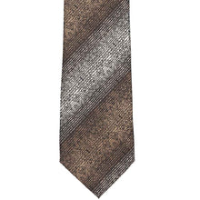 Load image into Gallery viewer, The bottom tip of a brown floral striped tie