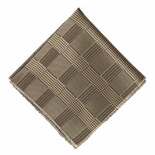 Load image into Gallery viewer, Light brown plaid pocket square, flat front view