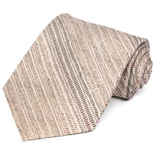 Load image into Gallery viewer, Woodgrain patterned brown and tan necktie rolled to show texture