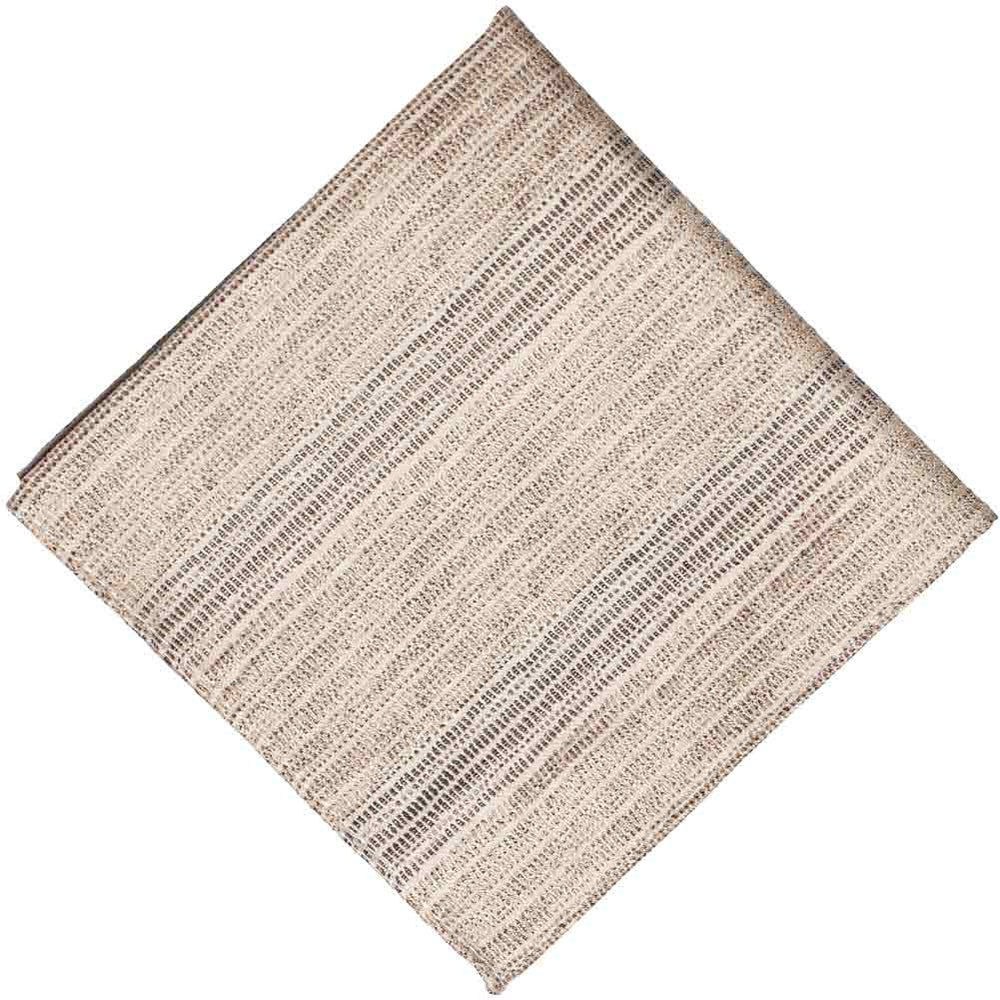 A light brown and tan folded pocket square with a wood grain texture