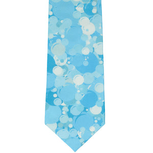Front view blue bubble pattern on novelty tie