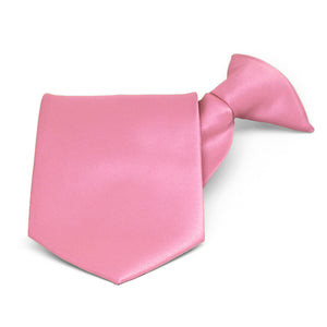 Bubblegum Pink Solid Color Clip-On Tie
