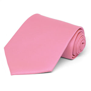 Bubblegum Pink Extra Long Solid Color Necktie