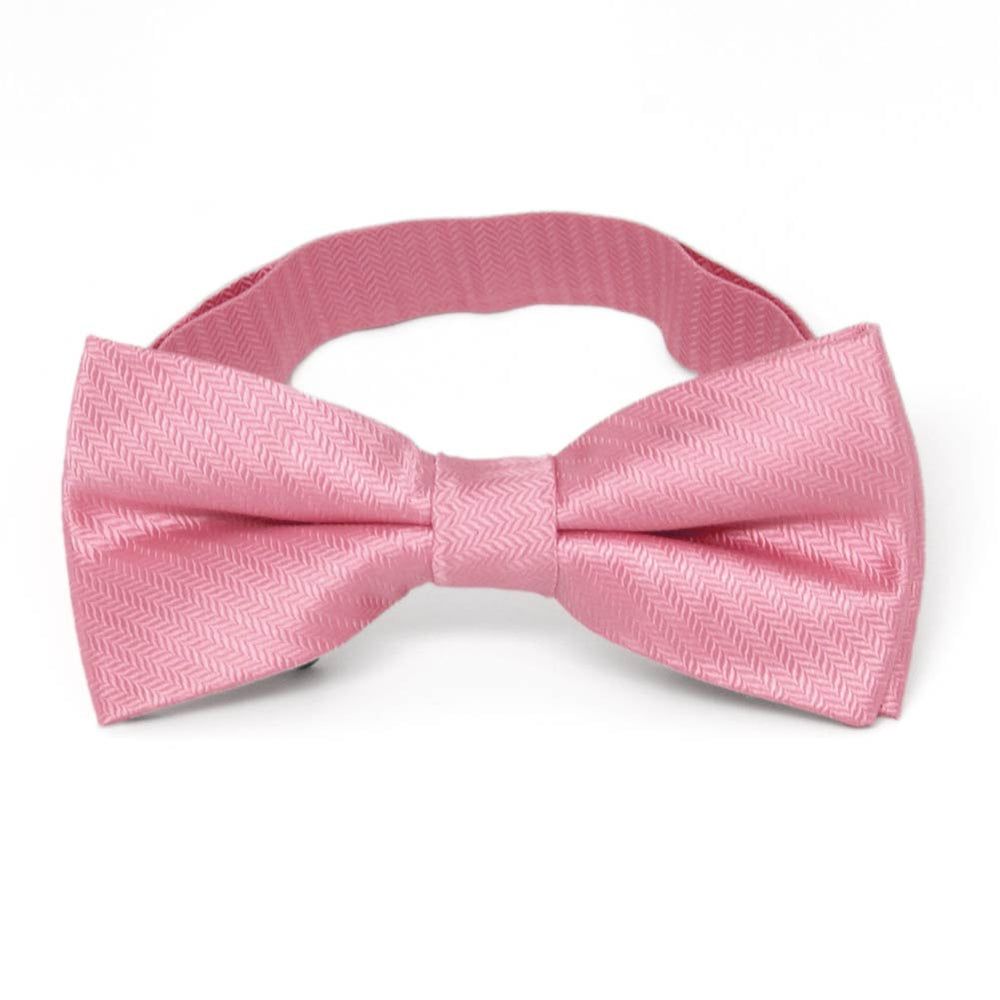 Bubblegum Pink Herringbone Silk Bow Tie