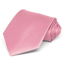 Load image into Gallery viewer, Bubblegum Pink Herringbone Silk Extra Long Necktie