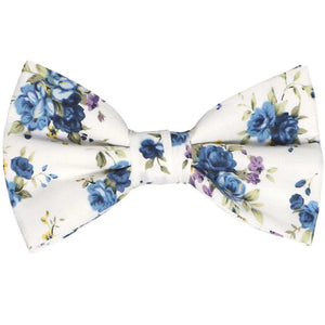 Dusty blue floral bow tie