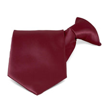 Load image into Gallery viewer, Burgundy Solid Color Clip-On Tie