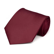 Load image into Gallery viewer, Burgundy Extra Long Solid Color Necktie