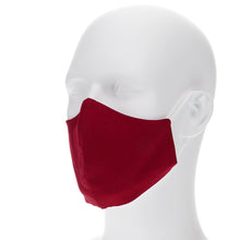 Load image into Gallery viewer, Burgundy face mask on a mannequin with filter pocket