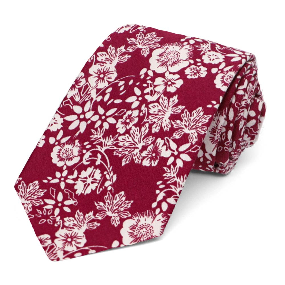 Coronado Floral Cotton Narrow Necktie