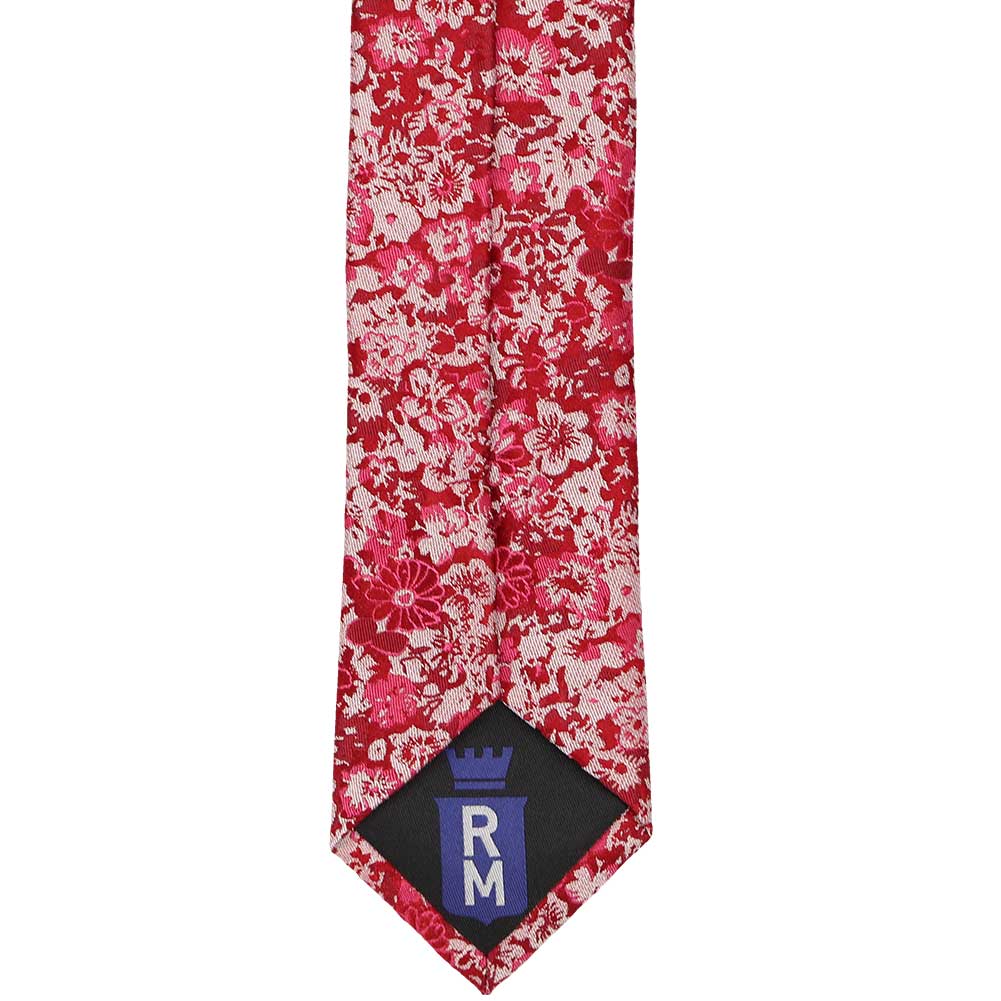 navy and burgundy floral tie