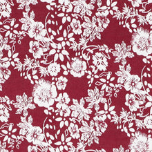 Load image into Gallery viewer, Burgundy and white floral fabric