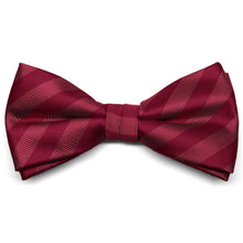 Load image into Gallery viewer, Burgundy Formal Striped Bow Tie